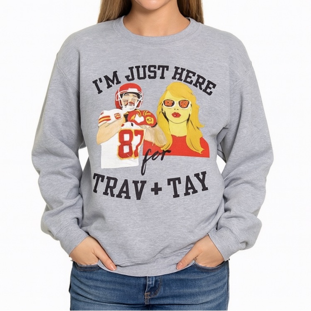 Taylor Swift Travis Kelce Football Swiftie Crewneck Sweatshirt Size L‎ #Traylor